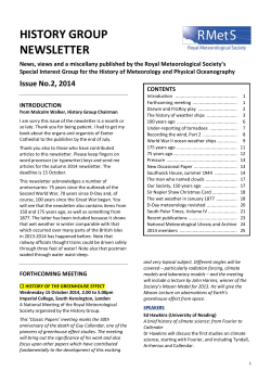 history group newsletter - Royal Meteorological Society