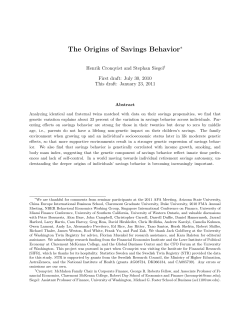 The Origins of Savings Behavior