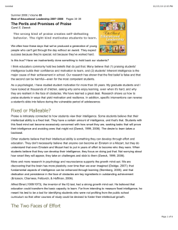 Fixed or Malleable? The Two Faces of Effort