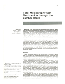 Total Myelography with Metrizamide through the Lumbar Route