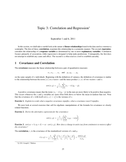 Topic 3: Correlation and Regression