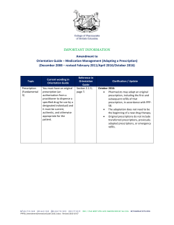 Adapting a Prescription - College of Pharmacists of British Columbia