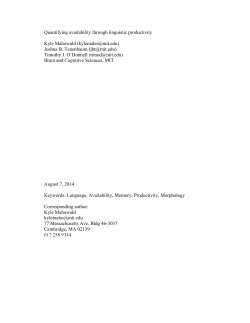 Quantifying availability through linguistic productivity