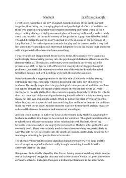 Macbeth by Eleanor Sutcliffe