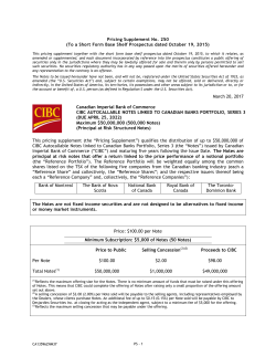 Offering Document - CIBC Structured Notes