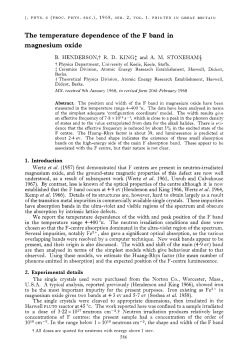 The temperature dependence of the F band in magnesium oxide