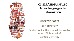 CS 124/LINGUIST 180 From Languages to Information