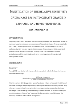 INVESTIGATION OF THE RELATIVE SENSITIVITY OF DRAINAGE