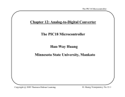 Chapter 12: Analog-to-Digital Converter The PIC18