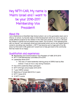 Hey NFTY-CAR, My name is Marni Israel and I want to be your 2016