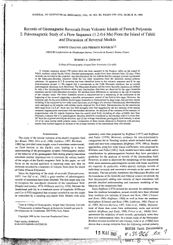 2. Paleomagnetic study of a flow sequence (1.2-0.6 - IRD