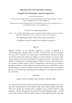 Migration networks and policy impacts - Author version