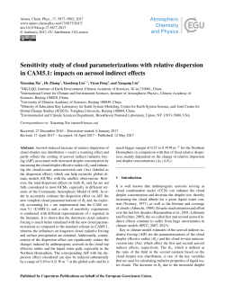 Sensitivity study of cloud parameterizations with relative dispersion