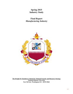Spring 2015 Industry Study Final Report Manufacturing Industry