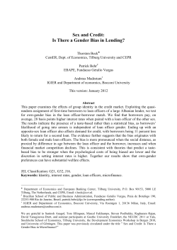 Sex and Credit: Is There a Gender Bias in Lending?