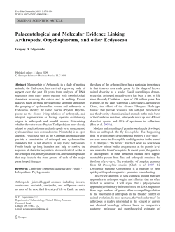 Palaeontological and Molecular Evidence Linking Arthropods