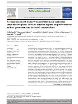Aerobic treatment of dairy wastewater in an industrial three