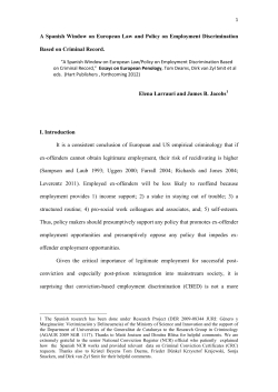 Employment Discrimination based on Criminal Record: Spain