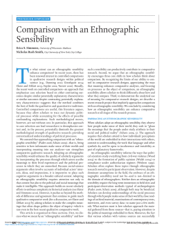 Comparison with an Ethnographic Sensibility