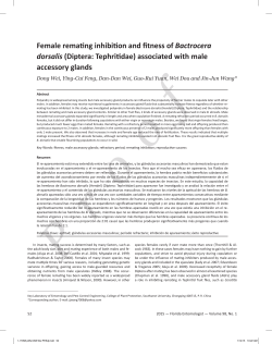 Female remating inhibition and fitness of Bactrocera dorsalis