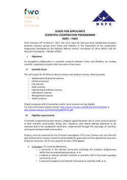 GUIDE FOR APPLICANTS SCIENTIFIC COOPERATION