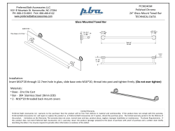 PC3024GM Polished Chrome 24" Glass Mount Towel Bar