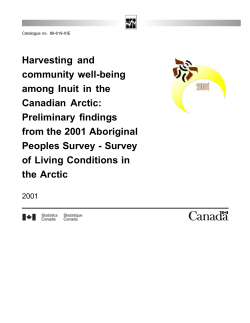 Harvesting and Community Well-Being Among Inuit in the Canadian