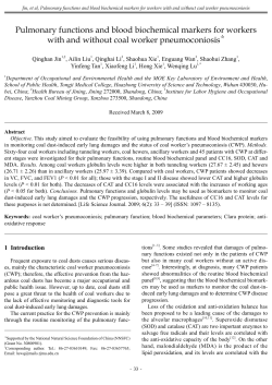 7. Pulmonary functions and blood biochemical markers for workers