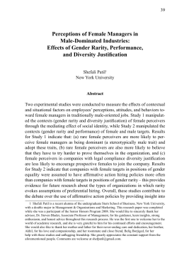 Perceptions of Female Managers in Male