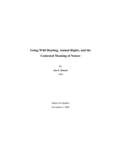 Going Wild Hunting, Animal Rights, and the Contested Meaning of