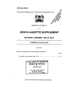 The Order of Precedence Bill, 2014