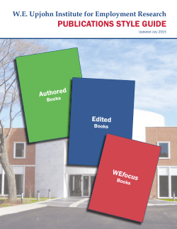 Upjohn Style Guide for Books - W.E. Upjohn Institute for Employment