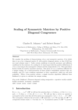 Scaling of Symmetric Matrices by Positive Diagonal Congruence