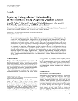 Article Exploring Undergraduates` Understanding of Photosynthesis