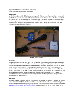 Frequency and Volume Measurement Transducer
