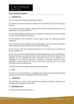 AUDIT COMMITTEE CHARTER 1. COMPOSITION The Committee