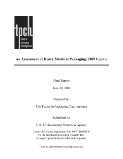 An Assessment of Heavy Metals in Packaging