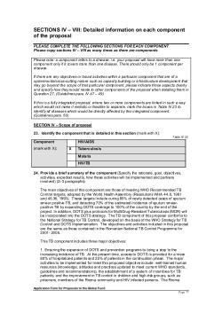 SECTIONS IV &ndash; VIII: Detailed information on each component of the