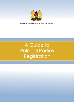 A GUIDE TO POLITICAL PARTIES REGISTRATION