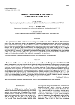 the role of fluorine in vesuvianite: a crystal.structure study