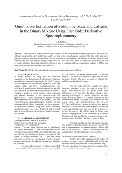 Quantitative Estimation of Sodium benzoate and Caffeine in