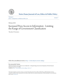 Increased Press Access to Information