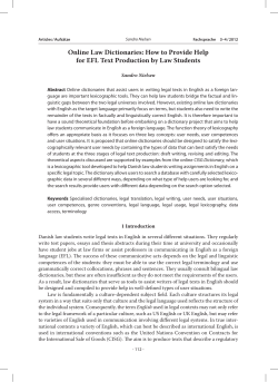 Online Law Dictionaries - FACHSPRACHE