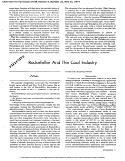Rockefeller and the Coal Industry