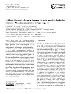 Uniform climate development between the subtropical and subpolar