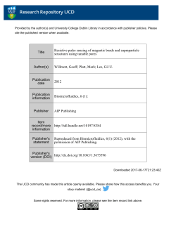 Title Resistive pulse sensing of magnetic beads and supraparticle