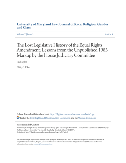 The Lost Legislative History of the Equal Rights Amendment