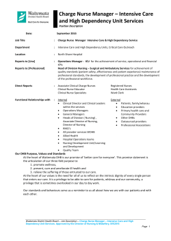 Charge Nurse Manager - Auckland Health Jobs
