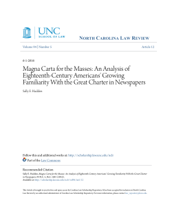 Magna Carta for the Masses - Carolina Law Scholarship Repository