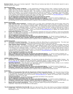 Business Owner: How is your business organized? Please